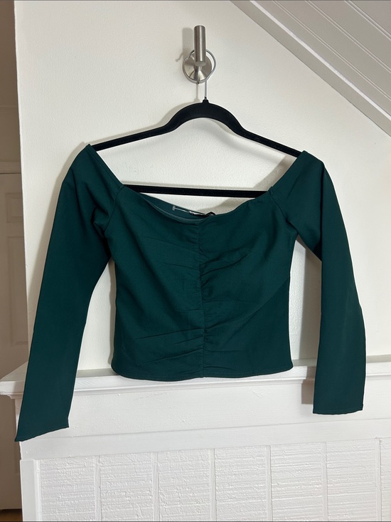 Abercrombie & Fitch Tops - Abercrombie & Fitch Dark Green Zip Up Side Crop Top size XS NWT